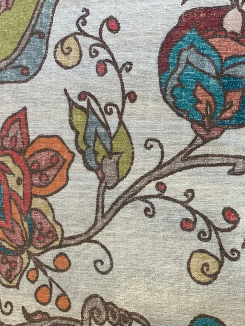 Frida Floral Natural Flatwoven Rug with Pad 3x2'